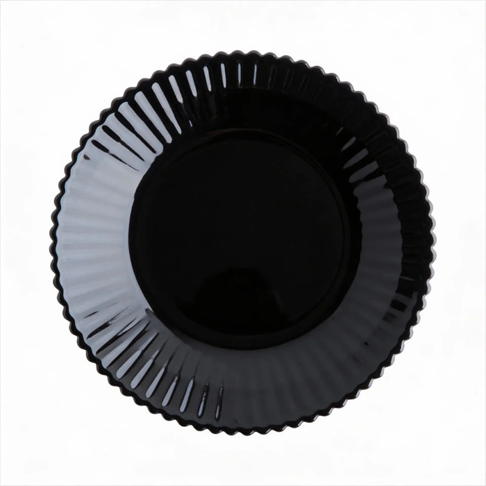 6 assiettes creuses noires 20 cm Bloom - Luminarc