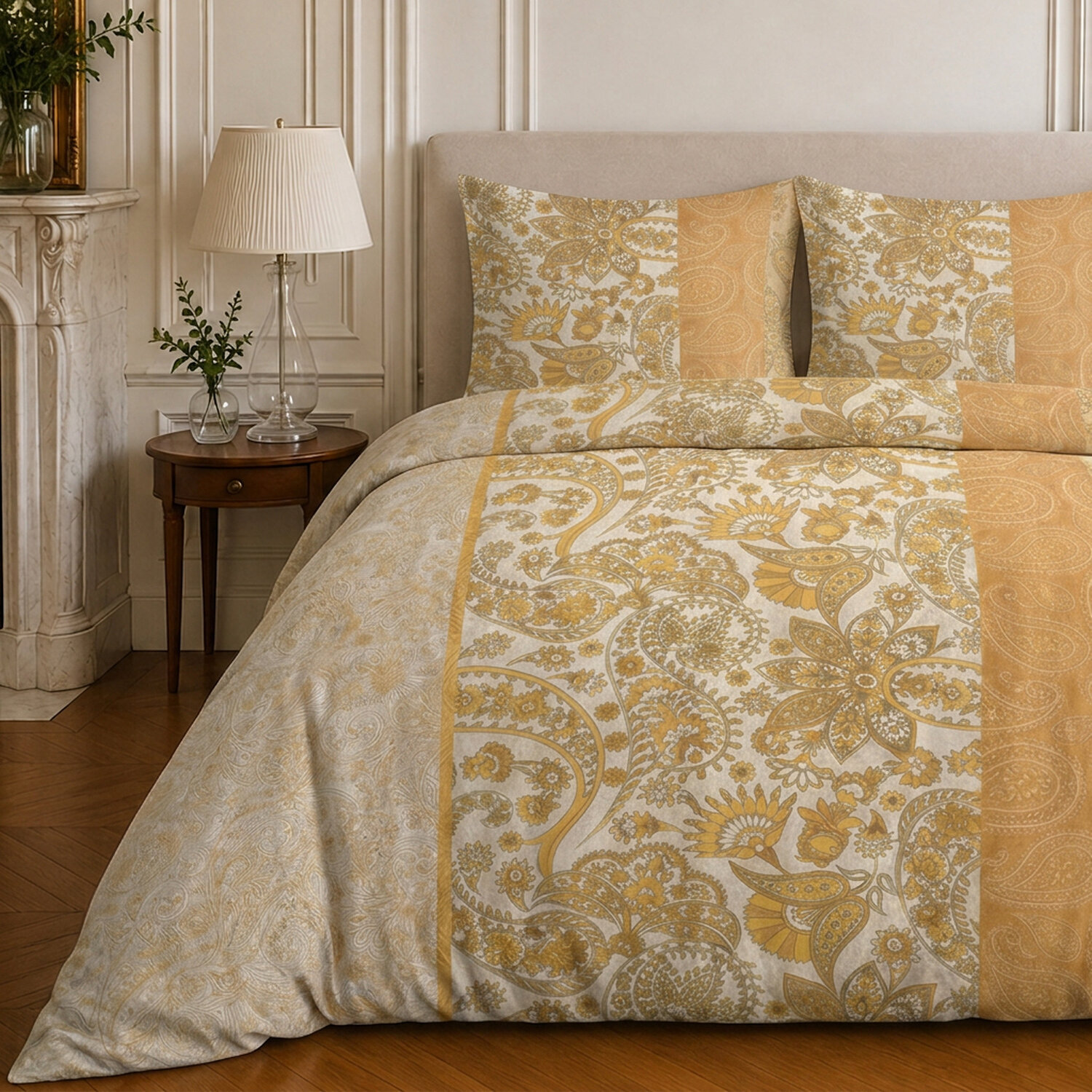 Parure housse de couette 100% coton motif floral - BOMBAY