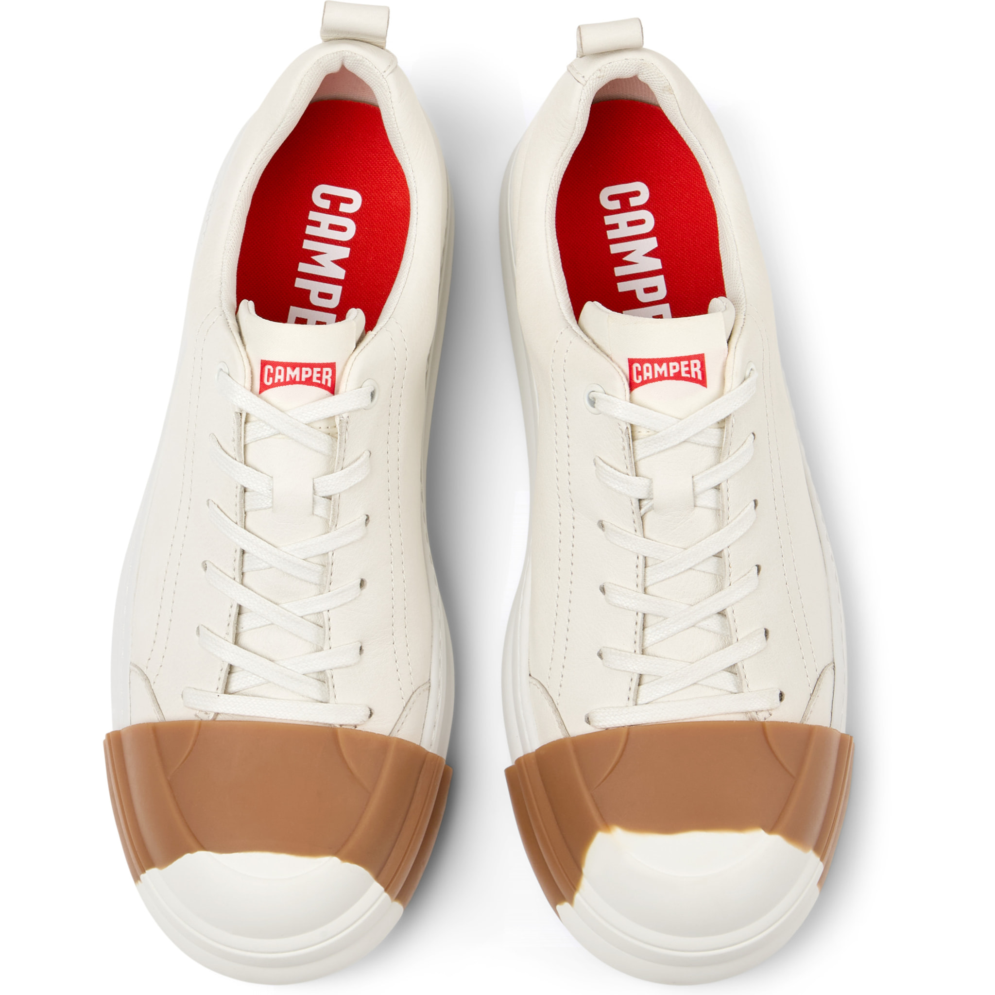 Zapatos de cordones - CAMPER Junction Runner - Blanco - Cuero liso