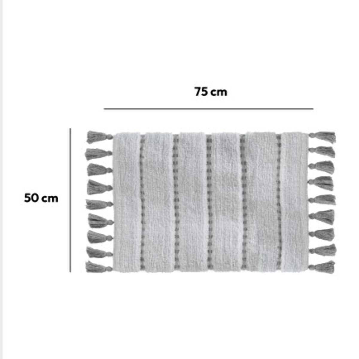 Tapis 50x75 cm Gris Blanc