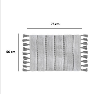 Tapis 50x75 cm Gris Blanc