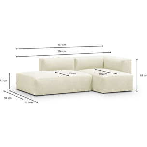 Canapé d'angle à droite modulable 3/4 places en tissu - MODULO NEW