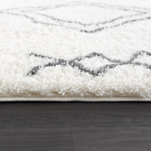Tapis Shaggy longues mêches et aux motifs traditionnels Berbères