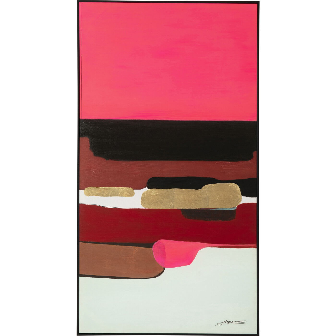 Peinture Frame Abstract Shapes rose 73x143cm Kare Design