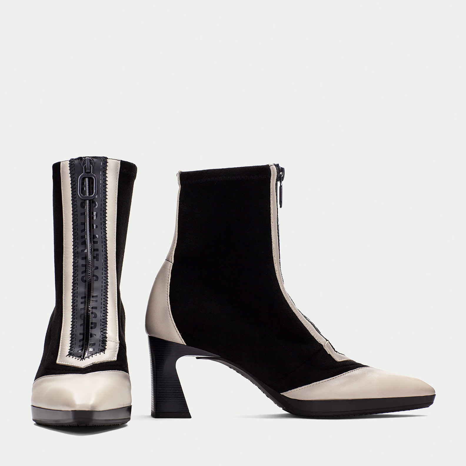 Botin Atlanta Negro blanco 7 cm