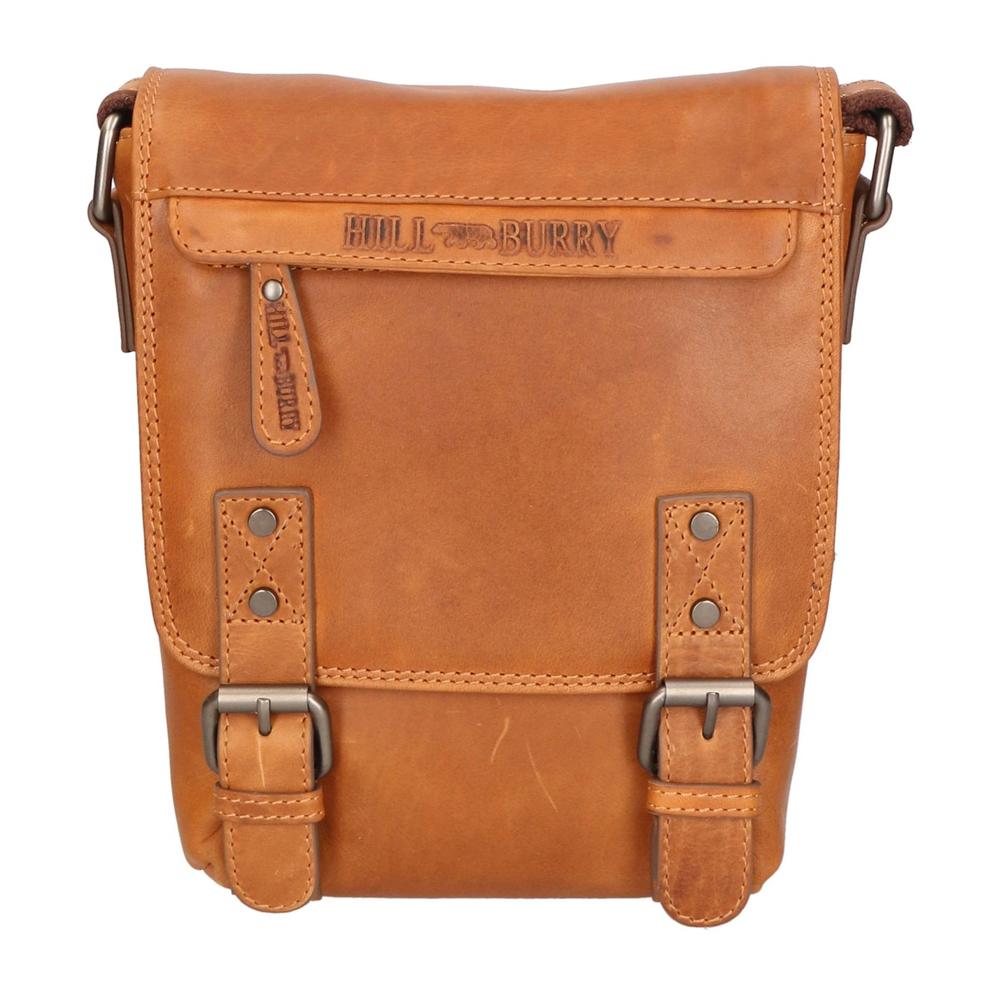 Borsa a tracolla da uomo - Modello False - 100% vera pelle - 23.0 x 17.0 x 5.0 cm