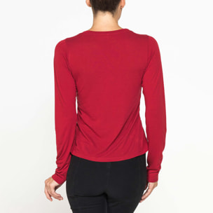 T-SHIRT SCOLLO A V MANICA LUNGA