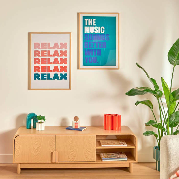 Affiche encadrée Darius corail 50x70cm