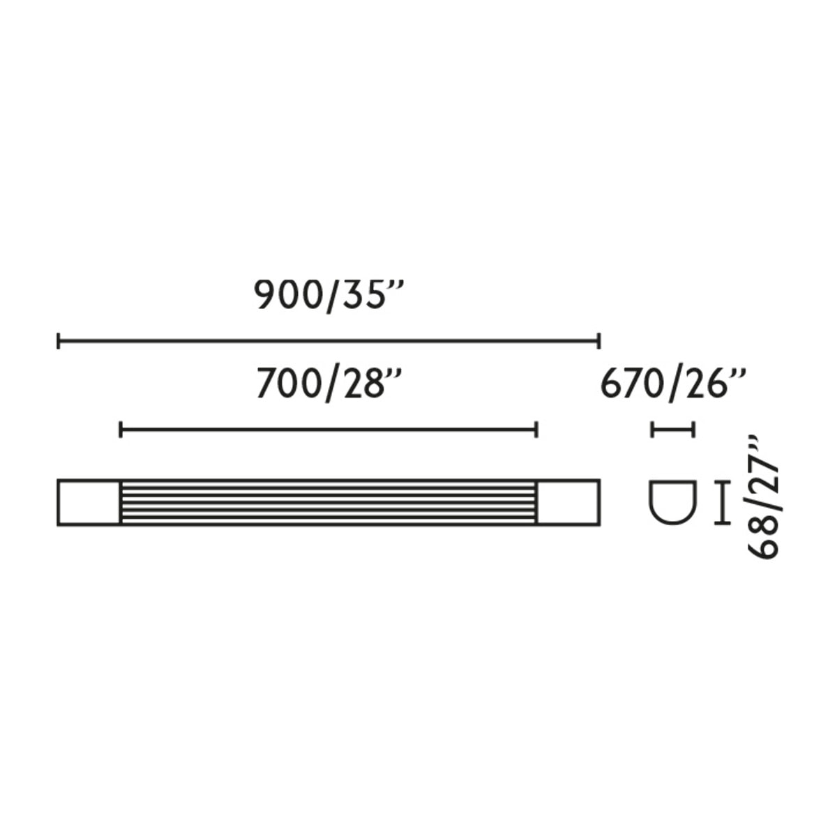 KIVA 900 Lampe applique chrome