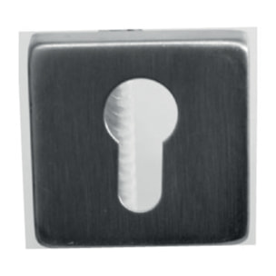 Paire de rosace carrées Inox 304 53 x 53 mm - clé i - 653