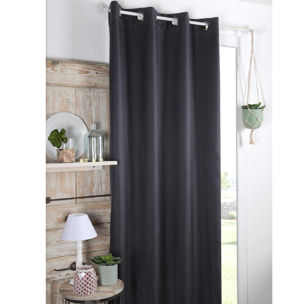 Rideau occultant doublure polaire - Gris anthracite