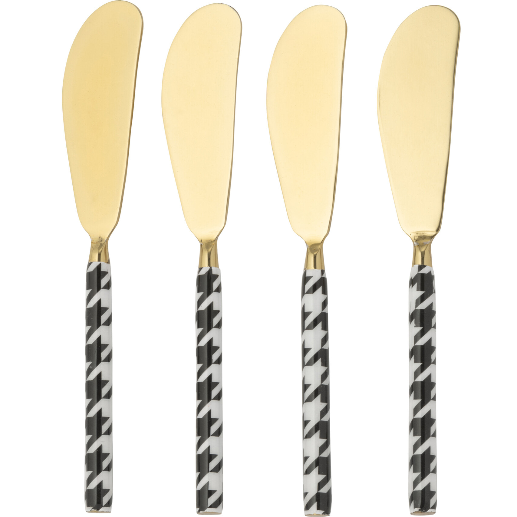 J-Line couvert Pied-Poule - acier - or - boîte de 4