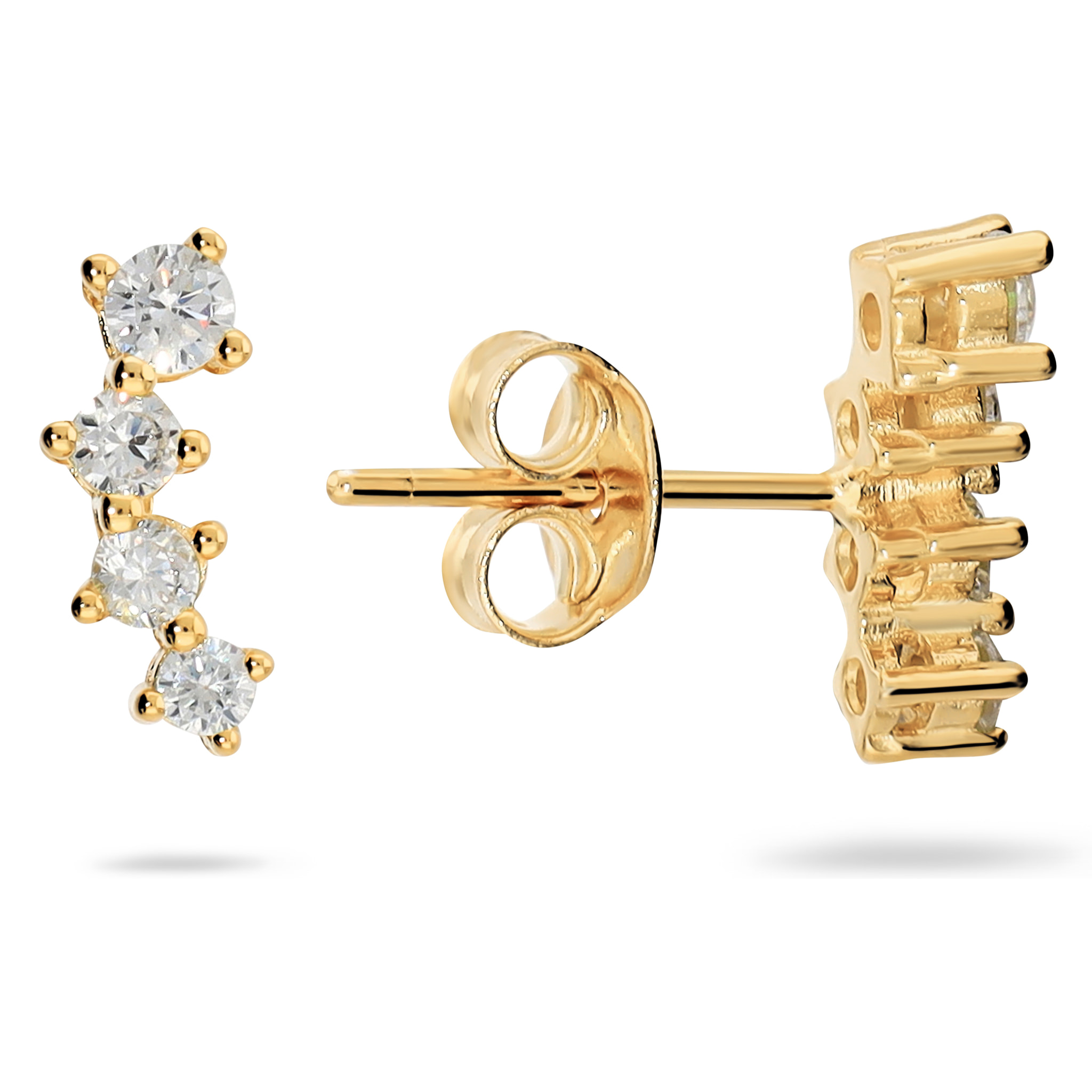 Orecchini a Lobo in Argento 925 con Cubic Zirconia Graduate