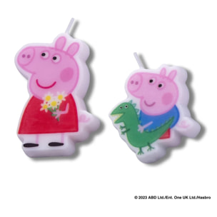 Lot de 2 bougies en cire personnages pour les anniversaires des enfants Dr. Oetker Peppa Pig