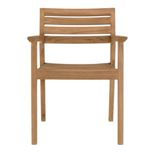 KALLY - Lot de 2 fauteuils de jardin en bois teck