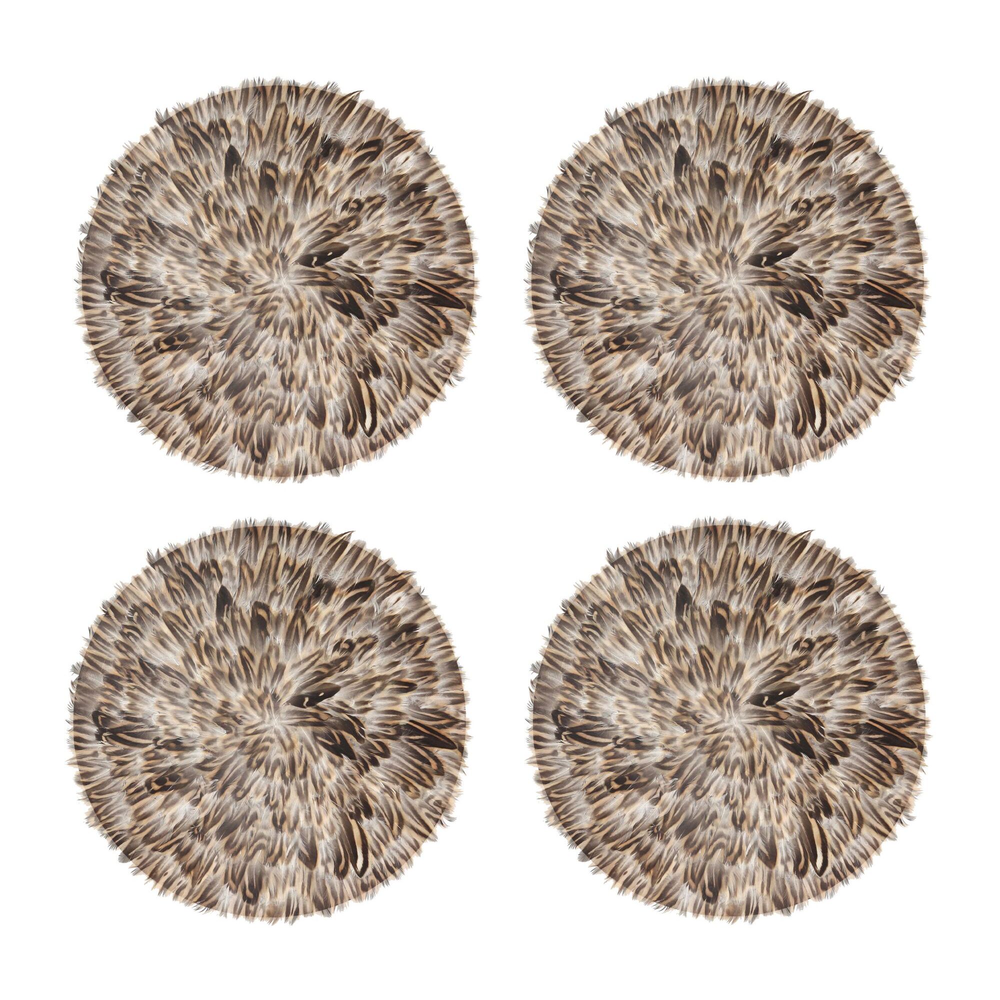 Lot de 4 sets de table en plumes de canard 38cm DUCKY
