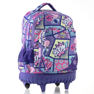 Zaino Trolley Premium "Boom Girl" - Trolley Incorporato - Resistente all'acqua - Misure: 45*33*20