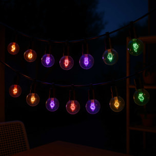 Guirnalda multicolor con luces de bola g80 - temporizador incluido 95x8x11cm