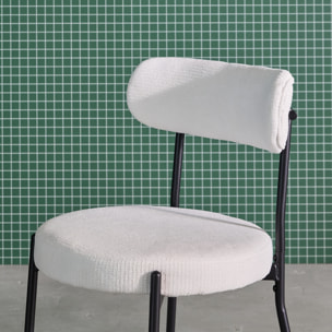 Chaise métal et tissu chenille (lot de 2) LIVIA