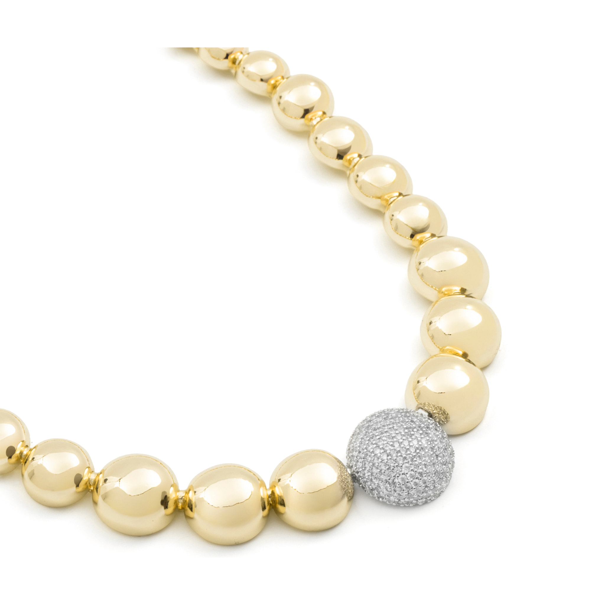Collar de Circonita Brillante acabado en oro amarillo de 18k