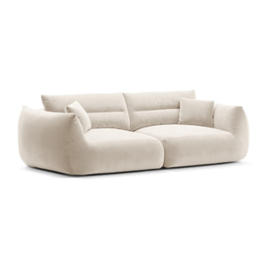 Canapé modulable "Maurie" 4 places en velours ivoire