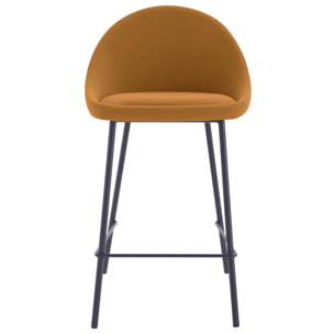 Lot de 2 chaises pour îlot central 65 cm en cuir synthétique cannelle - Misty