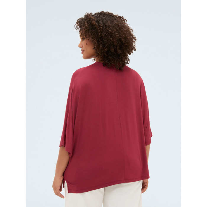 Fiorella Rubino - T-shirt in viscosa con dettaglio decorativo - Rosso