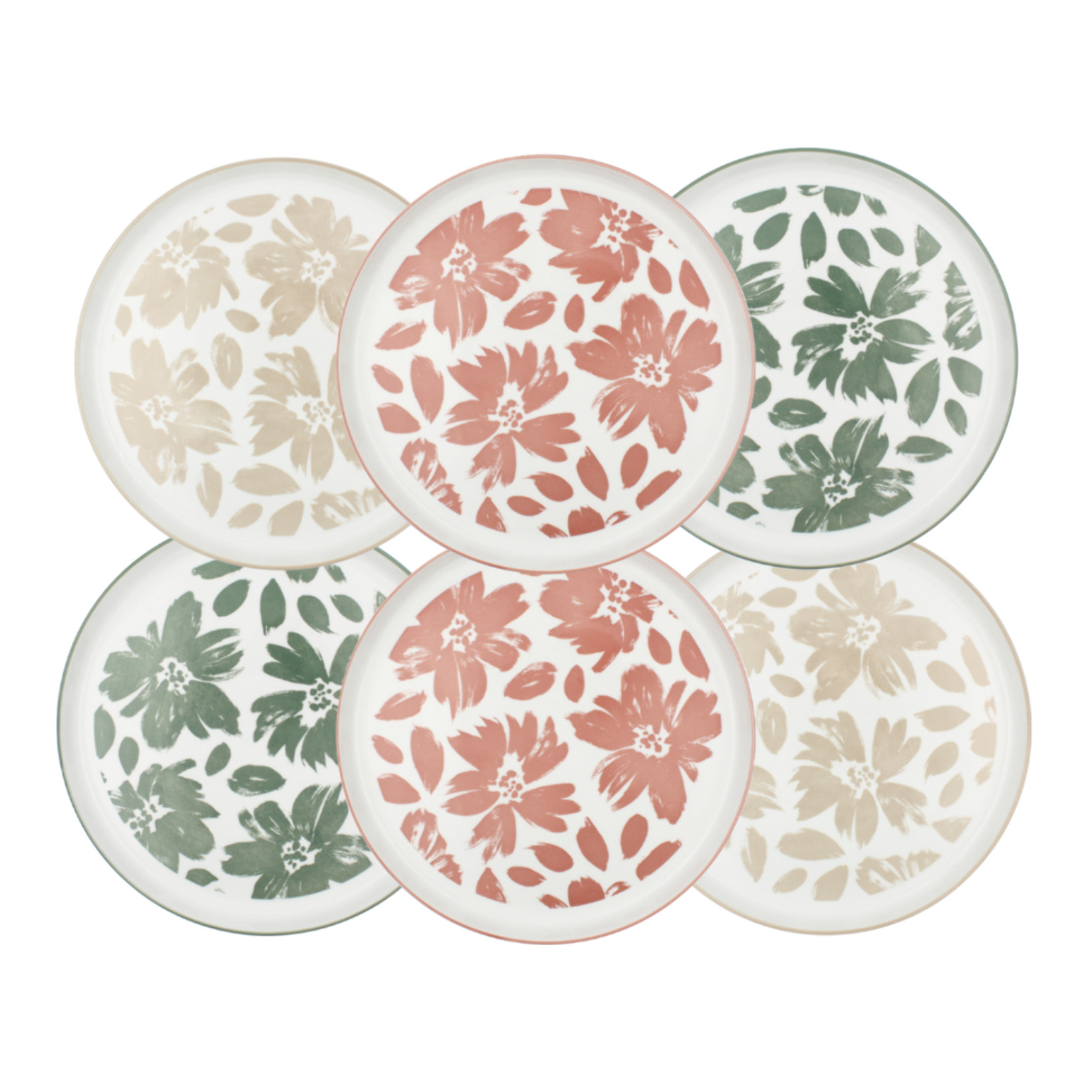 Lot de 6 grandes assiettes, HANAE