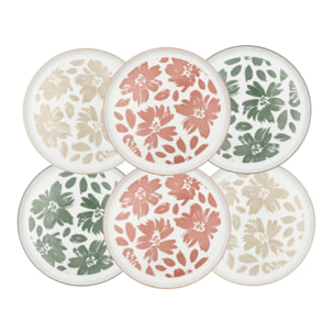 Lot de 6 grandes assiettes, HANAE