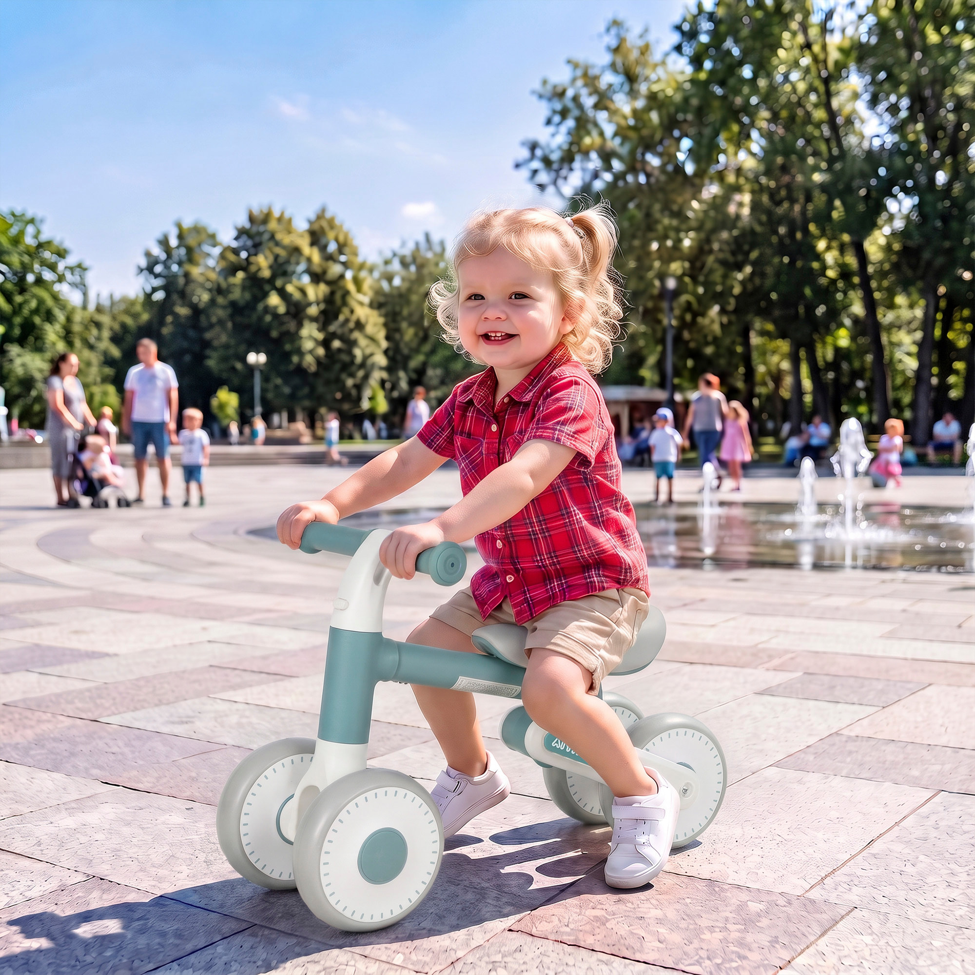 Draisienne enfant pliable réglable bleu