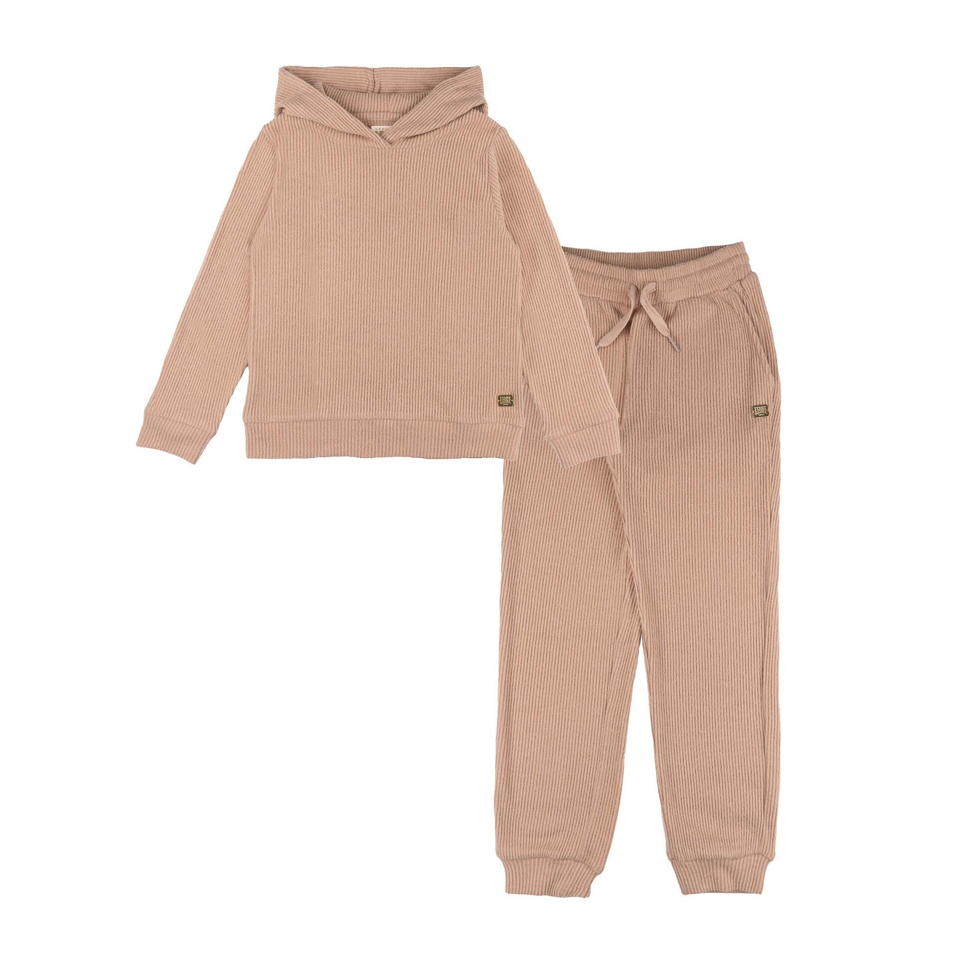 Tuta invernale da bambina in costina con cappuccio Leone 1947 Sporty Chic
