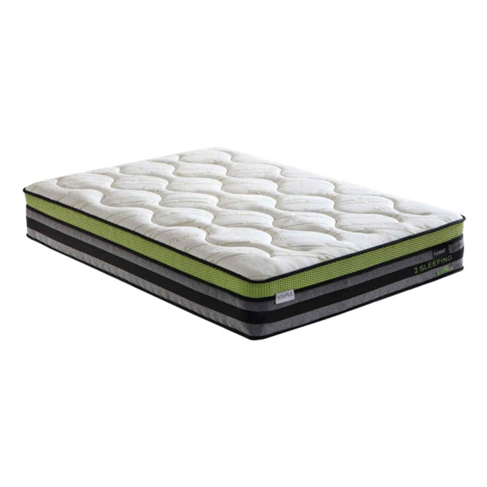 Matelas Bi-Confort | 2 côtés : souple & ferme | Mémoire de forme & ressorts | 29 cm