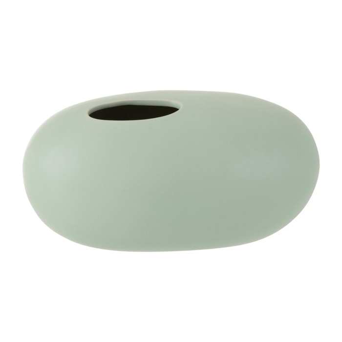 J-Line vase Ovale - céramique - vert pastel - large - Ø 15 cm