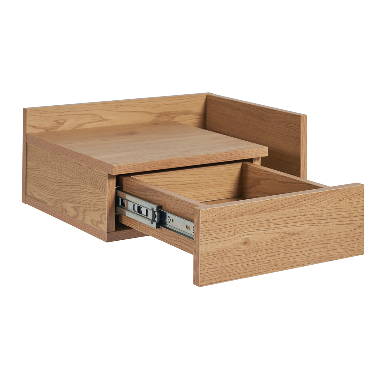 Tables de chevet murales finition bois clair chêne avec tiroir (lot de 2) NASTY