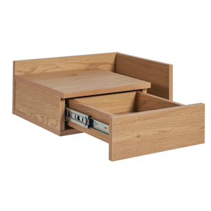 Tables de chevet murales finition bois clair chêne avec tiroir (lot de 2) NASTY