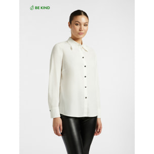 Elena Mirò - Camicia in popeline stretch - Bianco