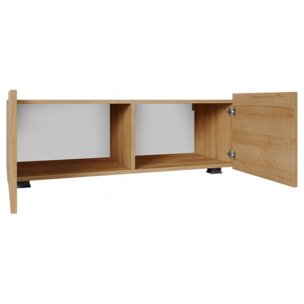 Alix - meuble tv modulable 100 cm - 2 portes - Effet chêne