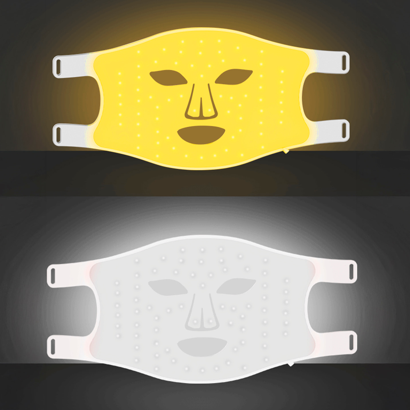 Maschera facciale per trattamento con luce LED con 4 colori.