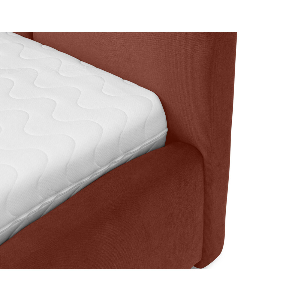 Noa - lit coffre - 140x200 cm - en velours - sommier inclus - Terracotta