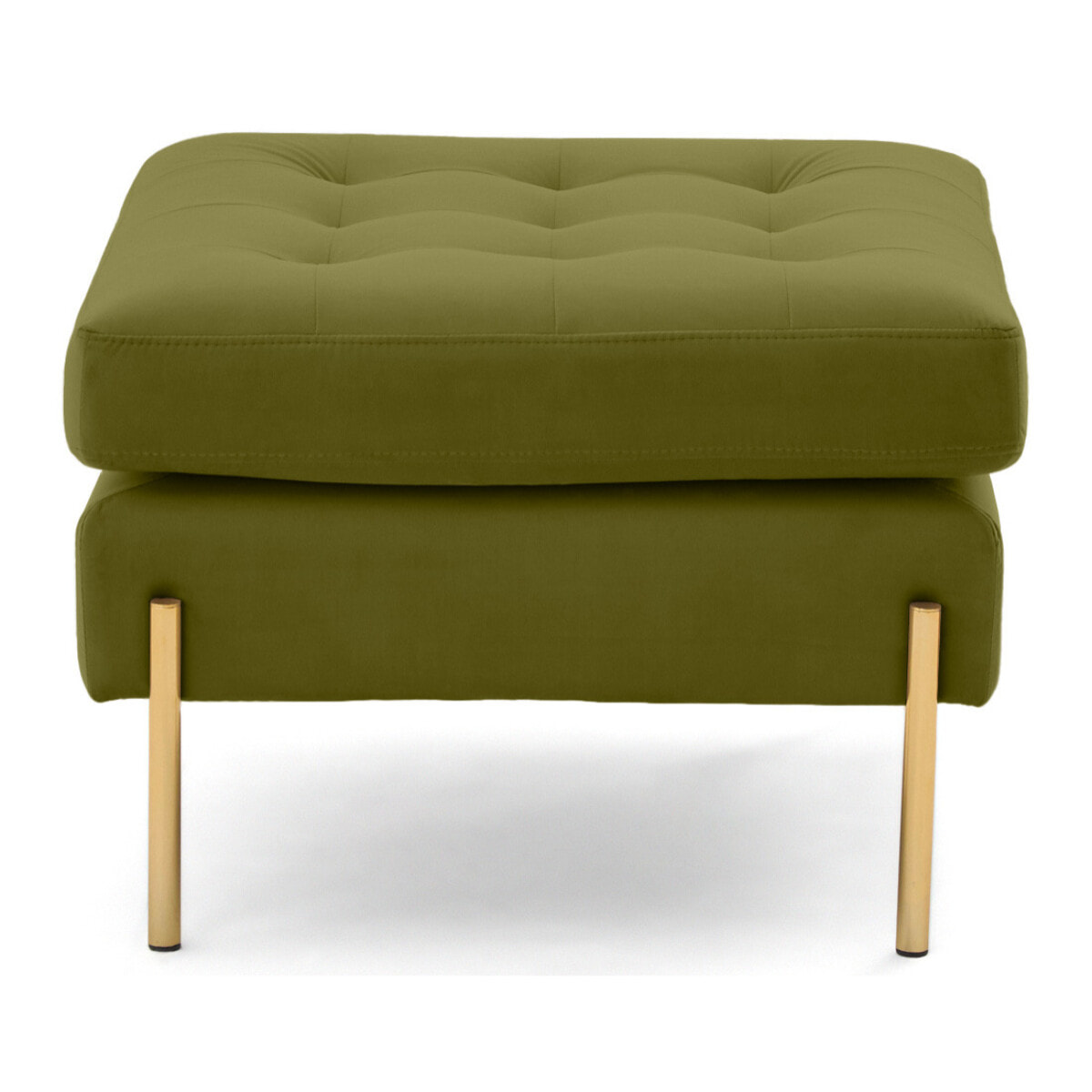 Isaure - pouf en velours - Vert Olive