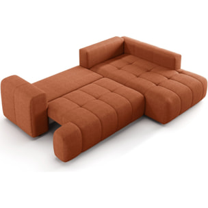 Canapé d'angle droit convertible 4 places en tissu chenille - ouverture rapide - BRERA