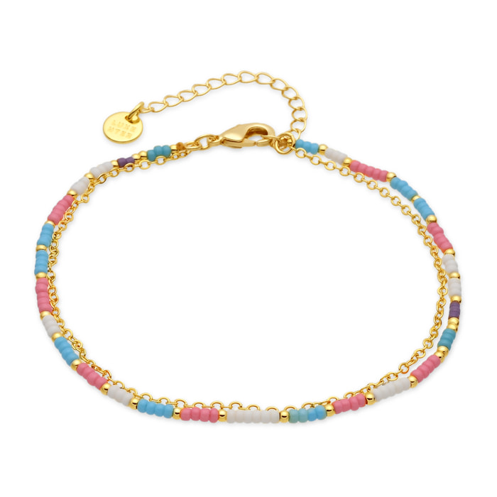 Tobillera Zasau acabado oro amarillo 18k