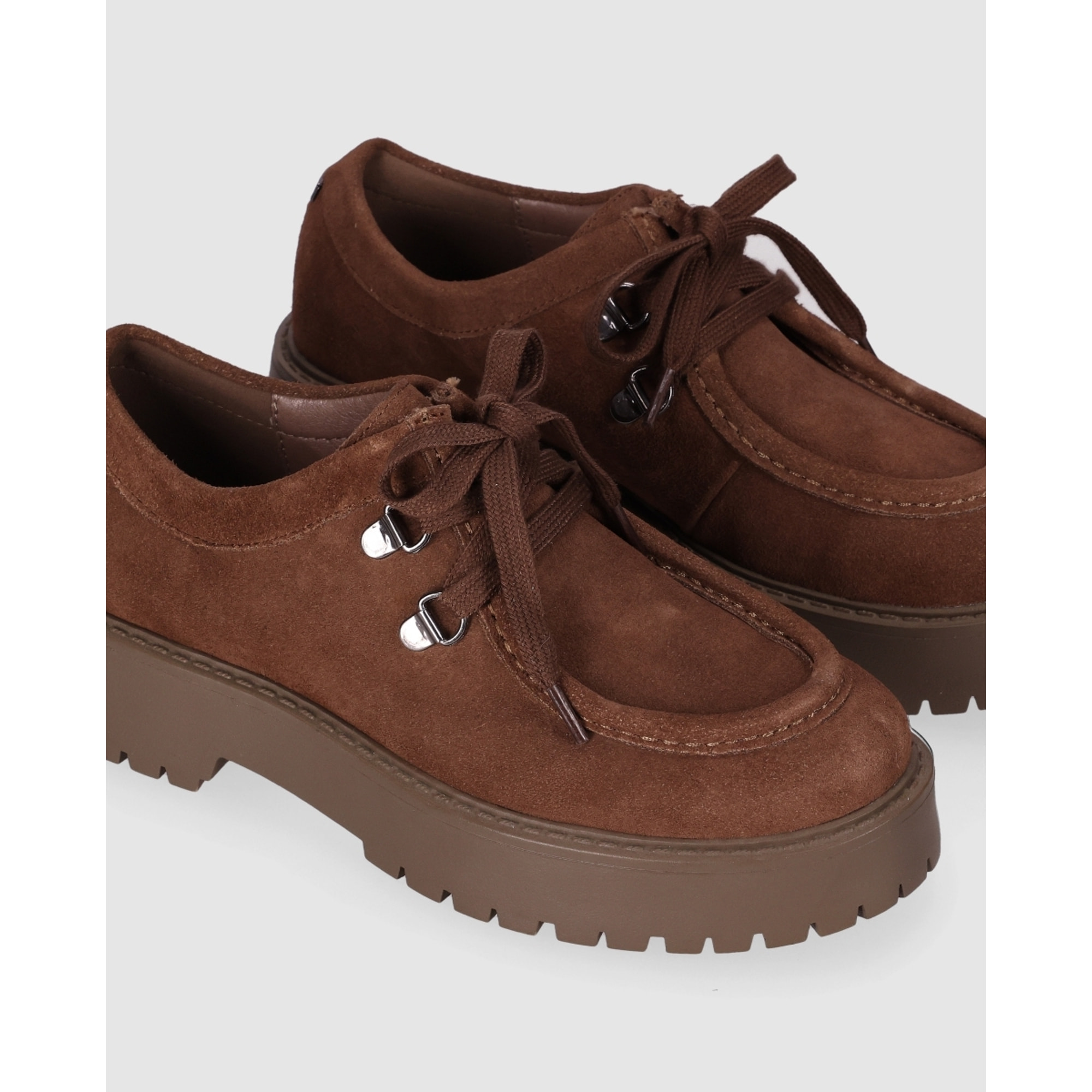 Zapatos de Serraje - Taupe - Tacón: Bajo