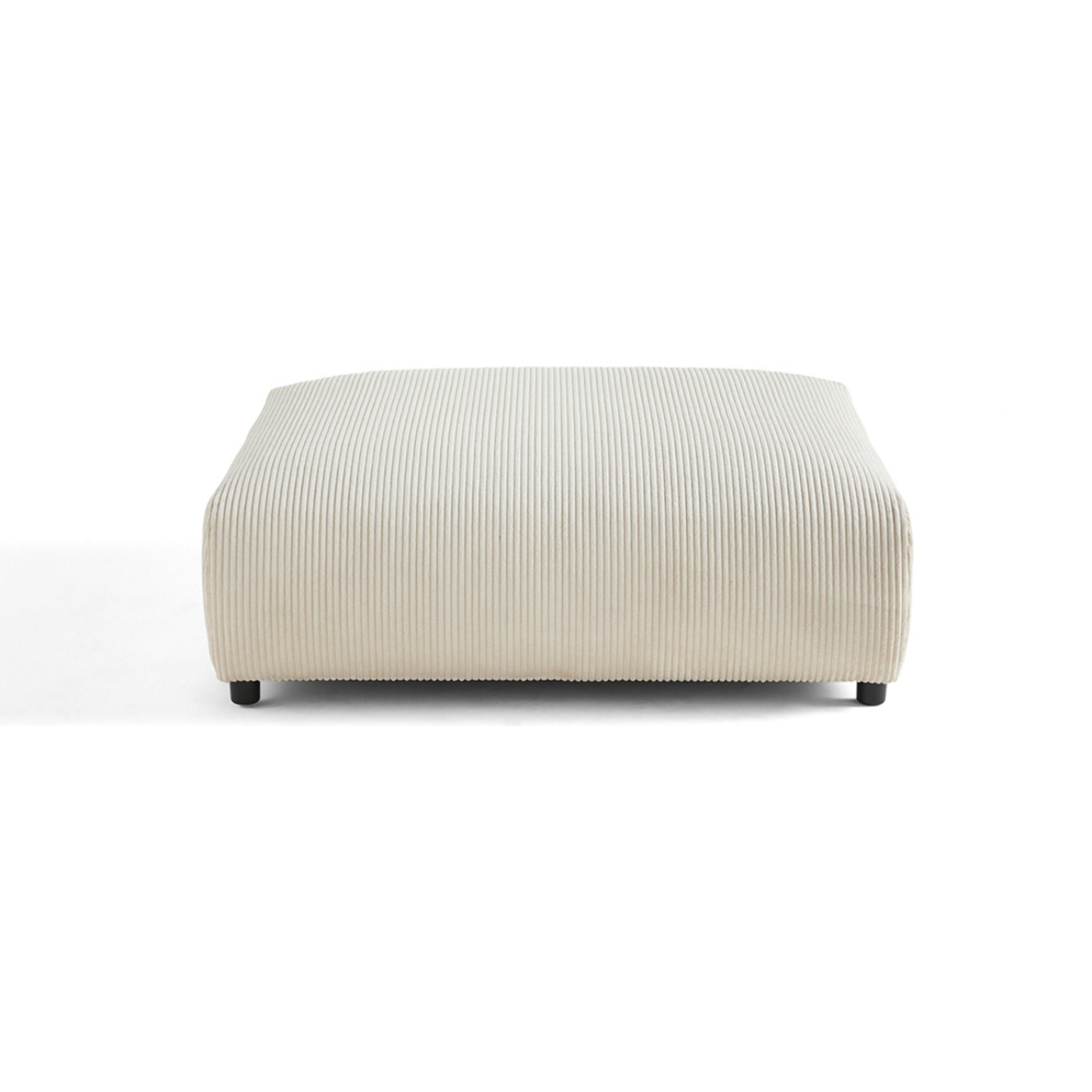 Garance - grand pouf modulable - en velours côtelé - Beige