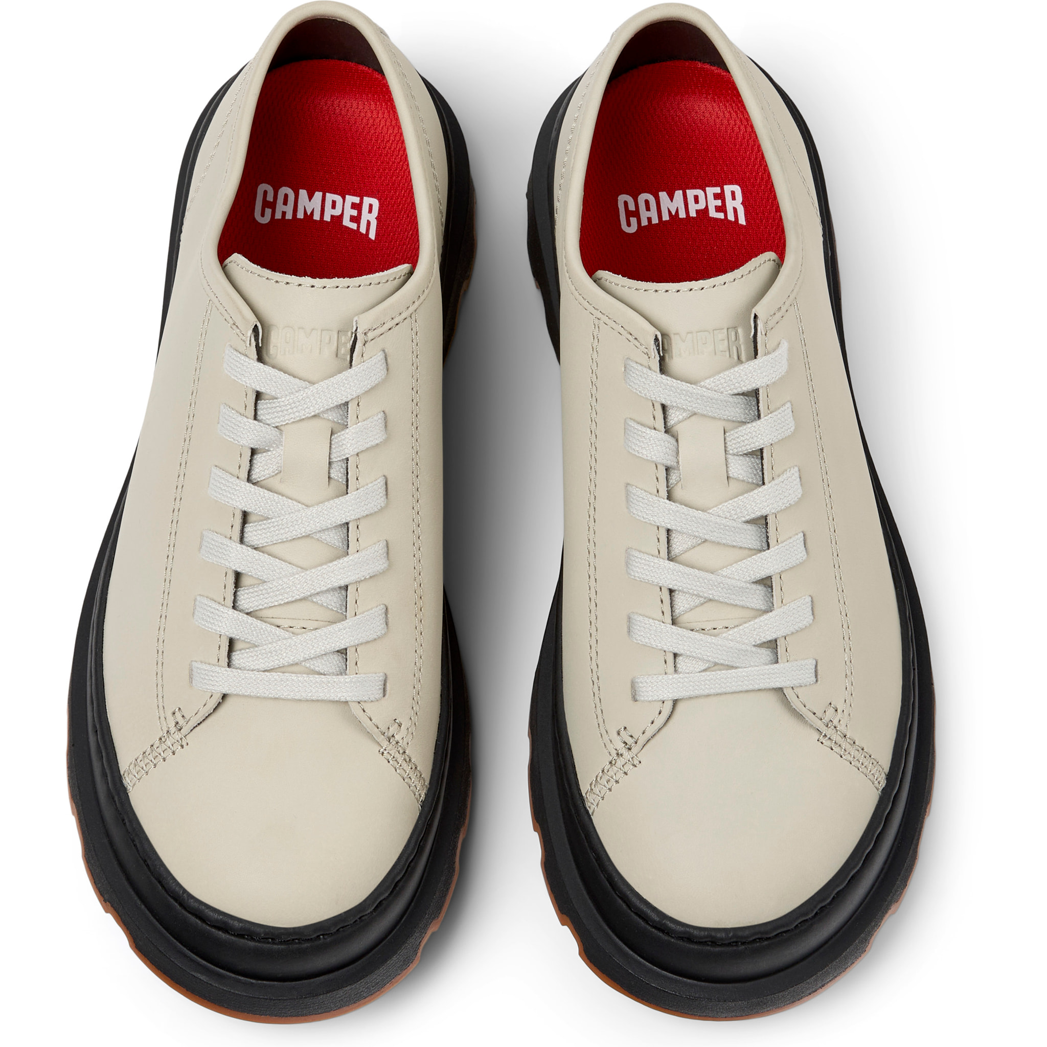Zapatos de cordones - CAMPER Brutus+ - Beige - Cuero liso