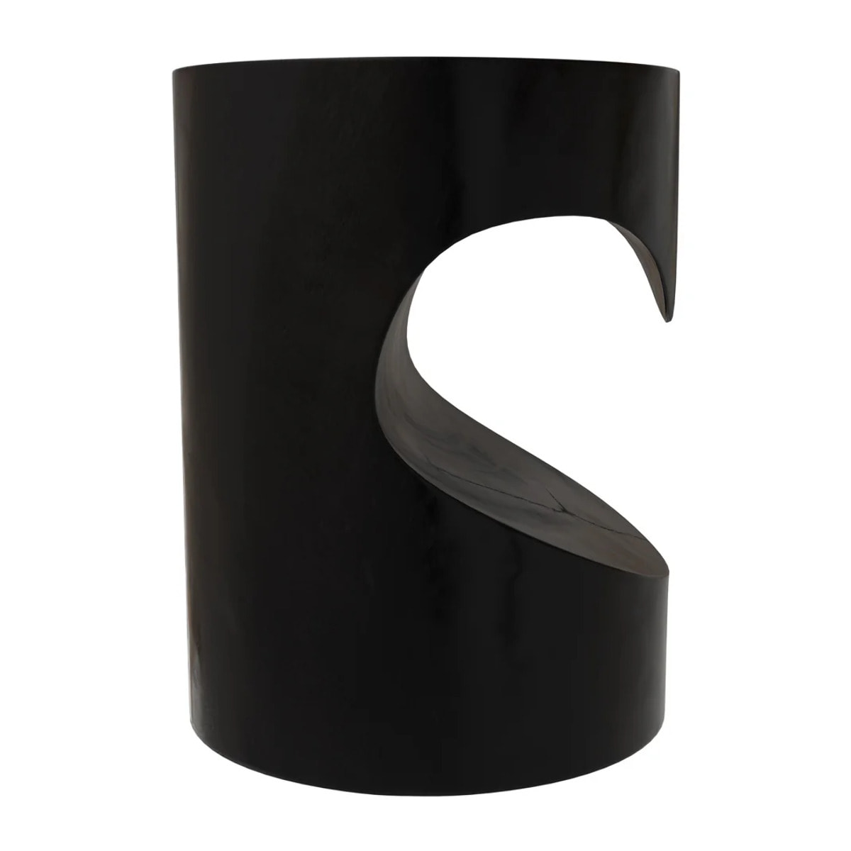 Table d'appoint noire en bois de suar D35 cm - Chowi