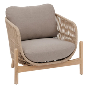 Fauteuil de salon de jardin "Deona" en acacia
