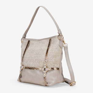 Bolso de hombro tostado con cremallera