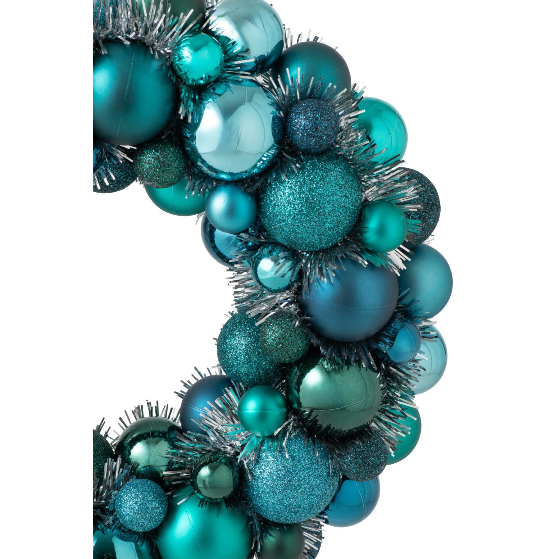 J-Line couronne boules de Noël - PS - bleu/vert foncé
