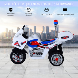 Moto scooter électrique pour enfants modèle policier fonctions sirène et gyrophare à partir de 3 ans